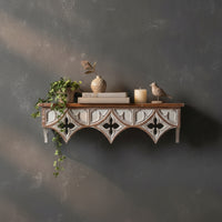 Wall Shelf with Carved Distressed Decorative Wall Shelf Classic for Entryway