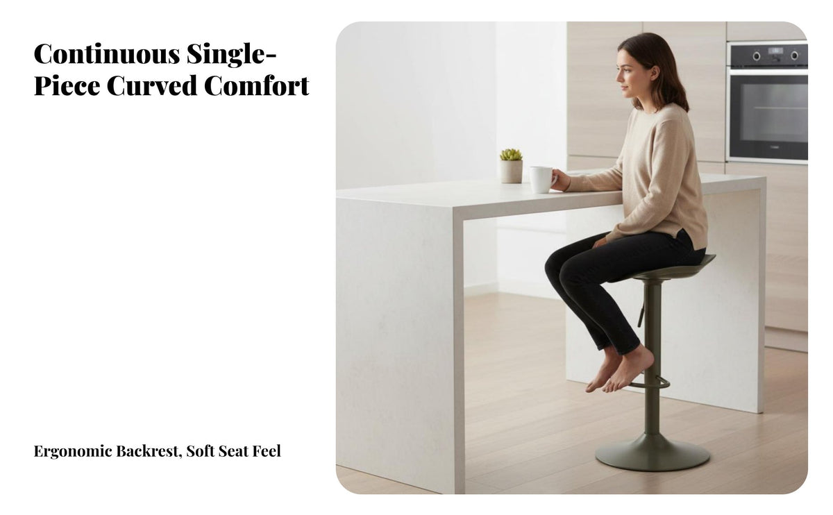 Modern Design Adjustable rotate Counter Seat Built-in Footrest Adjustable rotate Stool with rear supportrest Stable Base Pub Chair Padded padding for Homeowners, Guests, Business Owners, Kitchen, Bar, Reception Area, Dining Room