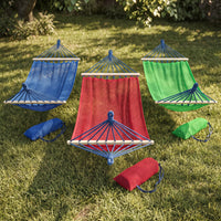 Ice Silk Hammock Chair with Wooden Bar for Indoor Outdoor Relaxation