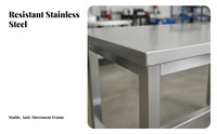 High Weight Capacity Stainless Steel Work Table Rust-Proof Heavy Duty Workbench Scratch-Resistant Industrial Workstation Easy to Clean for Professionals, Factory Workers, Assembly Line, Warehouse, Laboratoryoratory Oratory, Storage Room
