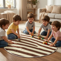Round Activity Mat Mat Padded Kids Play Mat Cushioned Circular Rug for Little Ones, Infants, Playroom, Nursery, Camping