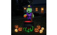 Inflate Inflatable Witch in Pot Outdoor Inflatable Witch and Pot Bright Safe for Yard, Halloween Party