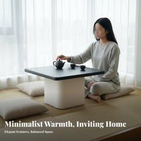Minimalist Design floor matdesign Floor Desk Nordic Aesthetic Curved Leg Low Table Space-Saving Living Room Furniture Sturdy Construction for Apartment Dwellers, Homeowners, Families with Children, Bay corner, Small Spaces, Bedroom, Playroom