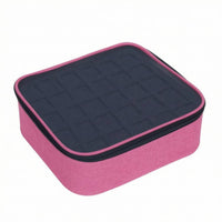 Transparent Lid Nail Polish Organizer Case Removable Divider Zippered Nail Polish Case Individual Compartments Rounded Corners