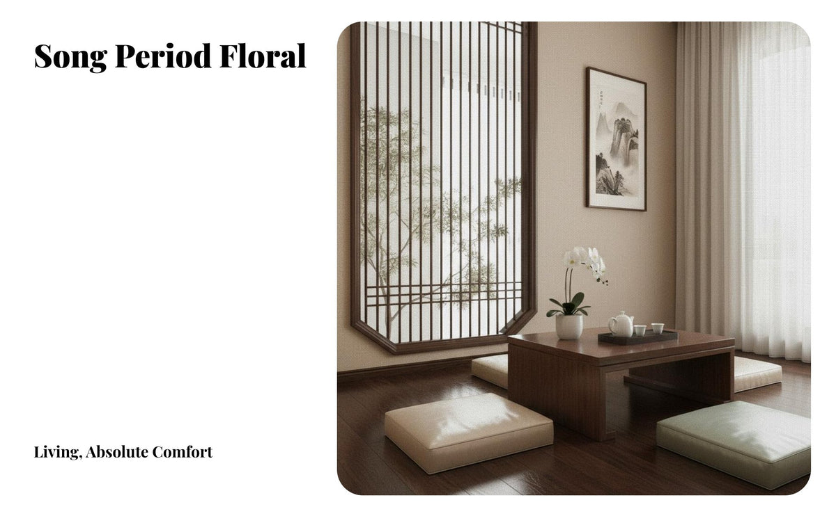 Song Dynasty Aesthetic Chinese Design Window Frame Hollow-out Wood Partition Panel Room Divider for Interior Designers, Business Owners, Entrance Hallway, Restaurant, Bedroom, Studio Apartment