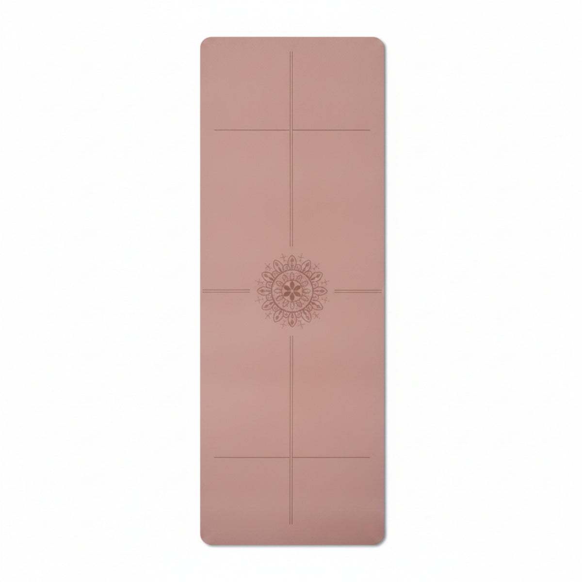 Exercise Mat Middle Medallion Pattern Pose Guide Mat Solid Color