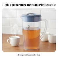Heat-Resistant Plastic Pitcher with Lid Food-Grade PP Material Plastic Water Jug with Lid Safe for Hosts, Adults, Kitchen, Home, Parties