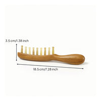 Ergonomic Long-Handled Massage Comb Smooth Sandalwood Comb with Horn Teeth Versatile Scalp Massager Multipurpose