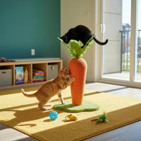 Wear-Resistant Carrot Cat Scratching Post Low-Shedding Carrot Scratching Post Long-Lasting Sisal Cat Scratcher Stable Base for Indoor Cats, Kittens