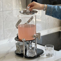 Water Dispenser Glass Water Jug with Stand, Large Capacity Water Container for Home