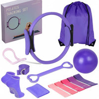 13 Pieces Multi-Level Resistance 13 Piece Home Workout Kit Portable Pilates Circle Circle Set Non-Slip Full Body Exercise Set Sturdy Fiberglass for Travel