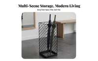 Wrought Iron Umbrella Rack Multi-Functional Wet-Weather Gear Stand Multipurpose Hollow-out Storage Basket for Homeowners, Families, Home, Lobby