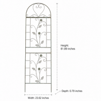 Iron Garden Trellis 60cm, Plant Support for Climbing Plants, Trellis for Roses, Vines & Cottage Gardens