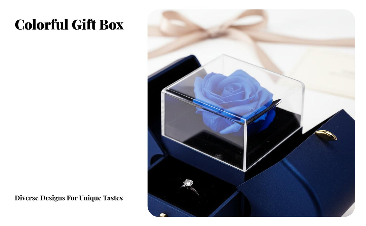 Jewelry Box Multi-Functional Storage Timeless Floral Keepsake Jewelry Box Clear Acrylic Cover Enduring Floral Case for Mom, Christmas