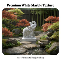 2 Pieces Chinese Gate Pier Elephant Stone White Marble Elephant Statue Traditional Design Outdoor Decoration for Homeowners, Patio, Home Decor