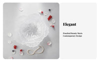 3 Pieces Large Capacity Pearlescent Petal Serving Bowl Long-Lasting 3 Piece Glass Fruit Plate Set Hammered Texture for Dining Table