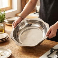 Hot Pot for Induction Cooker with Stainless Steel Single Bottom, Food Grade Thickened Material, Shabu Shabu Pot Basin, No Lid Restaurant Bowl