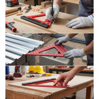 Woodworking Triangle Ruler Imperial Triangle Ruler with Base Carpenter Square Metric Layout Tool Wear-Resistant for Woodworkers