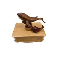 Whale Melody Box Carved Melody Box with Whales Whale Ornament Nature-Inspired Decor Refined for Collectors, Living Room, Nursery