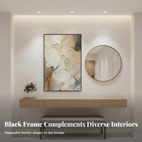 Neutral Tones Cream Design Abstract Painting Ready to Hang Abstract Textured Wall Art Brushed Aluminum Alloy Frame 3D Textured Wall Art for Interior Designers, Business Owners, Gift Givers, Living Room, Entryway, Hallway, Bedroom