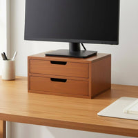 Wooden Jewelry Organizer Box, Multitier Drawer, Indented Handle, Countertop, for Bedroom