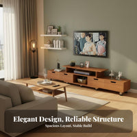 Modern TV Console with Drawers Media Cabinet with Storage Retractable Television Stand Wide Media Console Table Dense Board Material Suitable for Living Room Apartment Home Decoration