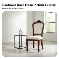 textileCovered Dining Chair European European Decorative Pattern Ornate Upholstered Chair Sturdy Wood Frame Sturdy Construction