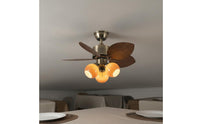 Stained Glass Overhead Fan Silent Motor Vintage Overhead Fan Expansive Air Movement Chandelier for Restaurant, Dining Room