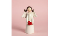 Thoughtful Gift Heart Holding Angel Figurine Hand-Painted Design Mother Daughter Angel Sculpture Home Decoration for Mothers, Daughters