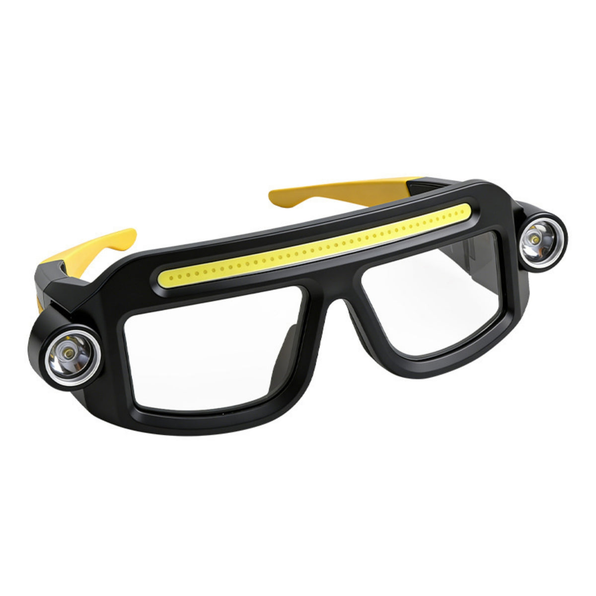 Handshands-off Glasses-Style Headlamp Dual-Sided Side Lights Eyeglass Headlamp Clear Lens Openings LED Light Glasses