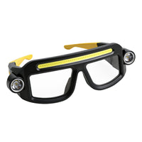 Handshands-off Glasses-Style Headlamp Dual-Sided Side Lights Eyeglass Headlamp Clear Lens Openings LED Light Glasses