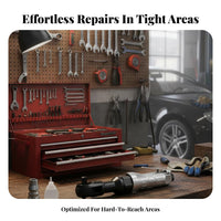 Forward/backward Rotation Pneumatic Ratchet Wrench Lightweight Air Ratchet Wrench Long-Lasting Right Angle Drive Spanner Ergonomic Grip for Auto Technicians, DIY Enthusiasts, Car Repair, Tight Confined Areas, Engine Maintenance, Workshop