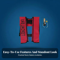 Manual & Automatic Inflation Inflatable Life Jacket Lightweight and Compact Inflatable Life Preserver Portable Personal Flotation Device Sleek Design for Adults, Anglers, Boaters, Fishing, Kayaking, Paddling, Emergency Situations