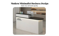 Reception Desk with Counter Minimalist Salon Design Reception Counter Easy to Clean Modern Front Desk for Business Owners, Receptionists