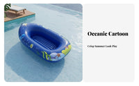 Foldable child's Cartoon Dinghy Thickened Design kids' Rideable Inflatable Portable Inflatable Raft Double for Children, Toddlers, Parents, Lake, Beach, Water Park, Swimming Pool