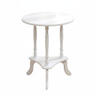 Small Round Corner Table Classic Design Round End Table Space Saving for Balcony, Bedroom