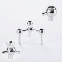 Geometric Three-Legged Candle Holder Compact Metal Candle Holder Modern Three-Arm Candelabra Minimalist for Centerpiece, Tabletop, Dining Table