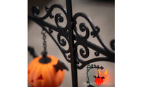 Decorative Lantern with Pumpkin Ornament Black Metal Craft Lantern Light Vintage Decor Elegant for Bookshelf