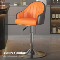 Modern Design Adjustable rotating Stool Built-in Footrest Adjustable rotating Stool with Low rear support Stable Base Bar Chair Padded seat padding for Homeowners, Business Owners, Adults, Reception Desk, Cafe, professional Establishment, Kitchen