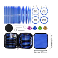 13 Pairs Easy to Swap Tips Blue Knitting Needle Kit Portable Storage Case Interchangeable Knitting for Home Crafting