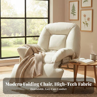 Folding Design Foldable resting Recliner with Headrest Pillow Adjustable Padded Cot Ergonomic Support Reclining Chair Secure Locking System for Office Workers, House Guests, Balcony, Patio, Outdoor, waterfront