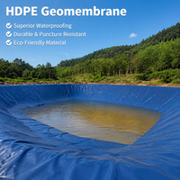 HDPE Geomembrane Pond Liner, Impermeable Membrane for Water Containment, Black Smooth Surface Geomembrane Liner, Landfill & Biogas Digester