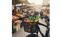 Plastic Cycle Basket Foldable Handlebar Basket Sturdy Lightweight for Biking, Commuting