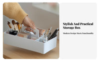 Desktop Storage Organizer with Handle Removable Dividers Portable Makeup