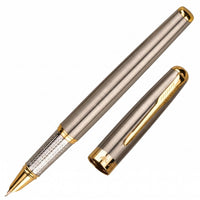Two-Tone Steel Fountain Pen with Pocket Clip Silver and Gold Fountain Pen Classic Writing Instrument Refillable for Professionals, Calligraphers, Women, Office, Gift, Signature