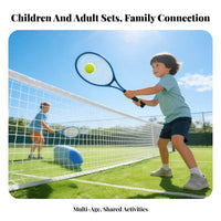 Anti-Tangle Cord Tennis Rebound Practice Aid Portable Tennis Practice Aid Set with Rebound Ball Non-Slip Grip for Parents, Outdoor, Backyard