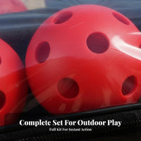Sturdy Wood Construction 2 Paddle 4 Ball Pickleball Set Lightweight Pickleball Paddle Set Comfort Grip for Beginners, Beach, Backyard, Park