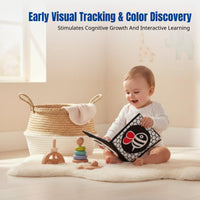 Cot Cloth Book for Babies, Tear-Resistant, Chewable, Visual Color Cognition, Early Education Toy