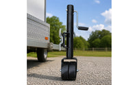 Trailer Jack Swivel Caster Side Crank Trailer Jack with Dual Wheels Reinforced Hardware for Utility Trailers