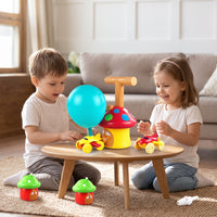 Fungus-Shaped-Shaped Balloon-Powered Toy Car Battery-Battery-Not-Required Balloon Car Toy Set Multicolor Interactive for Children, Toddlers, Playroom, Preschool